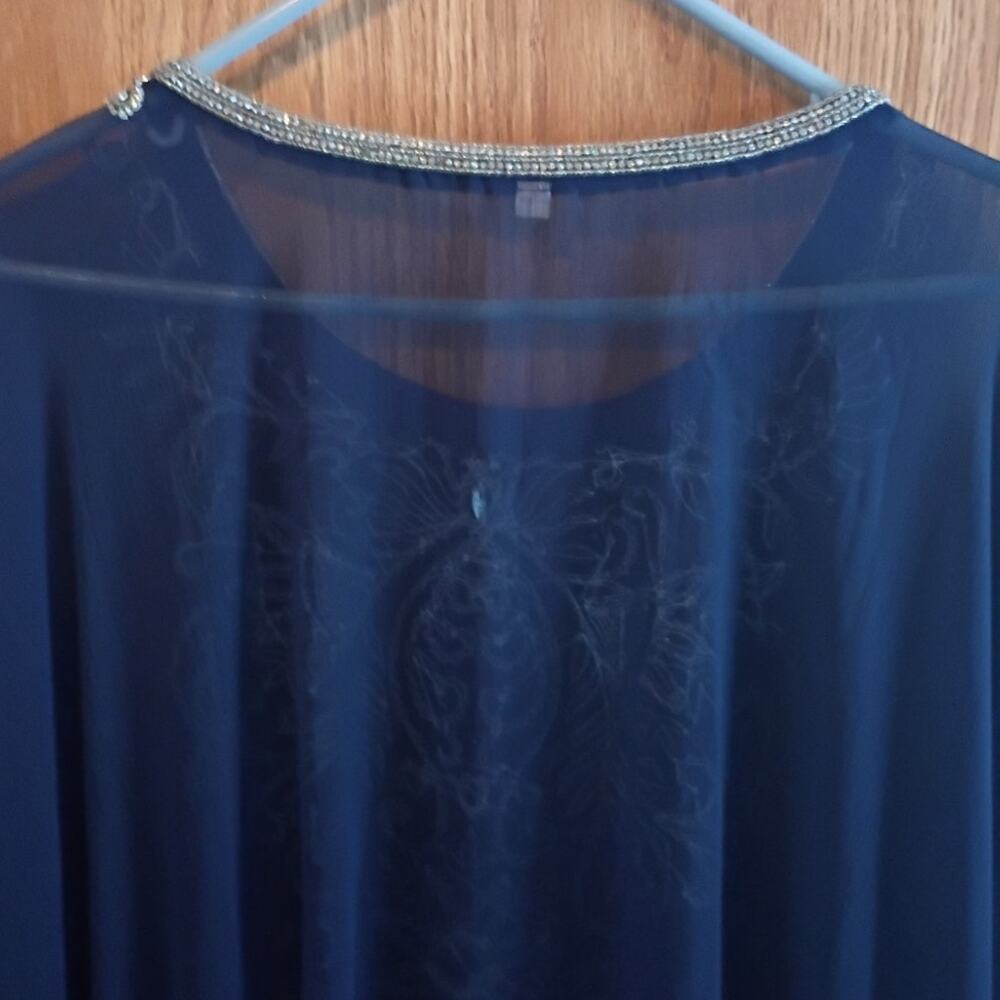 Hand Beaded Indian Kaftan Robe One Size Floor Length Sheer Statement Caftan - Picture 11 of 13
